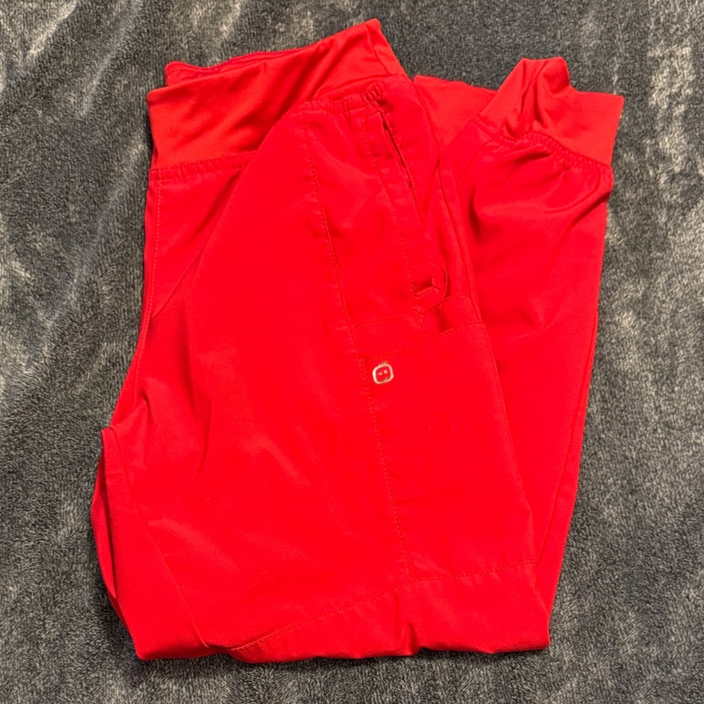 Wonderwink red scrub joggers